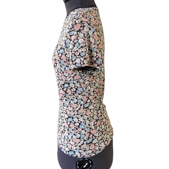 Levi's Baby Doll Tee L Floral Logo Left Corner Short Sleeve Cotton Wash Machine - Picture 4 of 11